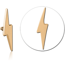 GOLD PVD 18K COATED SURGICAL STEEL GRADE 316L MICRO ATTACHMENT FOR 1.2MM INTERNALLY THREADED PINS - LIGHTNING