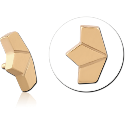 GOLD PVD 18K SURGICAL STEEL GRADE 316L MICRO ATTACHMENT FOR 1.2MM INTERNALLY THREADED PINS