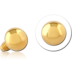 GOLD PVD COATED SURGICAL STEEL GRADE 316L BALL FOR 1.6MM INTERNALLY THREADED PIN
