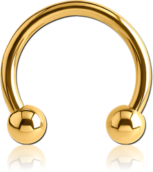 GOLD PVD COATED SURGICAL STEEL GRADE 316L INTERNALLY THREADED CIRCULAR BARBELL