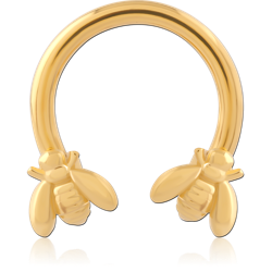 GOLD PVD COATED SURGICAL STEEL GRADE 316L ATTACHMENT INTERNALLY THREADED  FOR CIRCULAR BARBELL