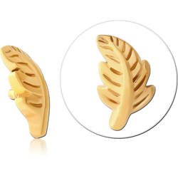 GOLD PVD COATED SURGICAL STEEL GRADE 316L ATTACHMENT FOR 1.6MM INTERNALLY THREADED PINS - LEAF