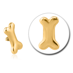 GOLD PVD COATED SURGICAL STEEL GRADE 316L ATTACHMENT FOR 1.6MM INTERNALLY THREADED PINS