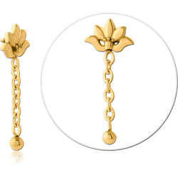 GOLD PVD COATED SURGICAL STEEL GRADE 316L ATTACHMENT FOR 1.6MM INTERNALLY THREADED PINS - HELM