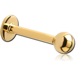 GOLD PVD COATED SURGICAL STEEL GRADE 316L INTERNALLY THREADED MICRO LABRET