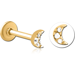 GOLD PVD COATED SURGICAL STEEL GRADE 316L INTERNALLY THREADED CURVED MICRO BARBELL