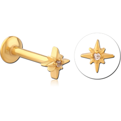 GOLD PVD COATED SURGICAL STEEL GRADE 316L INTERNALLY THREADED CURVED MICRO BARBELL