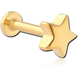 SURGICAL STEEL GRADE 316L INTERNALLY THREADED MICRO LABRET - STAR