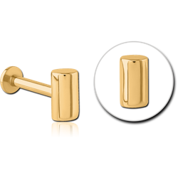GOLD PVD COATED SURGICAL STEEL GRADE 316L INTERNALLY THREADED MICRO LABRET - BAR