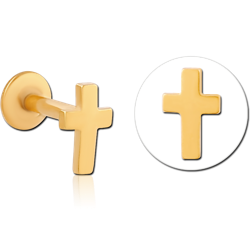 GOLD PVD COATED SURGICAL STEEL GRADE 316L INTERNALLY THREADED MICRO LABRET