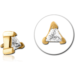 GOLD PVD COATED SURGICAL STEEL GRADE 316L JEWELED MICRO ATTACHMENT FOR 1.2MM INTERNALLY THREADED PINS