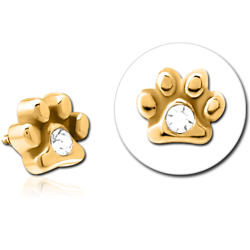 GOLD PVD COATED SURGICAL STEEL GRADE 316L JEWELED MICRO ATTACHMENT FOR 1.2MM INTERNALLY THREADED PINS