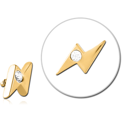 GOLD PVD COATED SURGICAL STEEL GRADE 316L JEWELED MICRO ATTACHMENT FOR 1.2MM INTERNALLY THREADED PINS