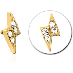 GOLD PVD COATED SURGICAL STEEL GRADE 316L JEWELED MICRO ATTACHMENT FOR 1.2MM INTERNALLY THREADED PINS