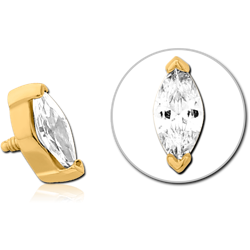 GOLD PVD COATED SURGICAL STEEL GRADE 316L JEWELED MICRO ATTACHMENT FOR 1.2MM INTERNALLY THREADED PINS