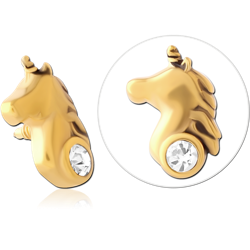 GOLD PVD COATED SURGICAL STEEL GRADE 316L  JEWELED MICRO ATTACHMENT FOR 1.2MM INTERNALLY THREADED PINS