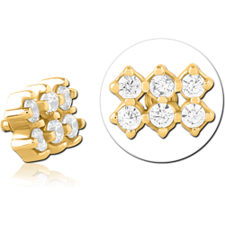 GOLD PVD COATED  SURGICAL STEEL GRADE 316L JEWELED MICRO ATTACHMENT FOR 1.2MM INTERNALLY THREADED PINS