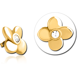 GOLD PVD COATED SURGICAL STEEL GRADE 316L JEWELED MICRO ATTACHMENT FOR 1.2MM INTERNALLY THREADED PINS