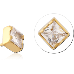 GOLD PVD COATED SURGICAL STEEL GRADE 316L JEWELED MICRO ATTACHMENT FOR 1.2MM INTERNALLY THREADED PINS