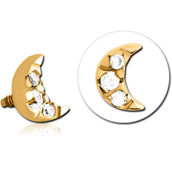 GOLD PVD COTED SURGICAL STEEL GRADE 316L JEWELED MICRO ATTACHMENT FOR 1.2MM INTERNALLY THREADED PINS