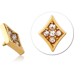 GOLD PVD COTED SURGICAL STEEL GRADE 316L JEWELED MICRO ATTACHMENT FOR 1.2MM INTERNALLY THREADED PINS