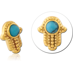 GOLD PVD COATED SURGICAL STEEL GRADE 316L JEWELED MICRO ATTACHMENT FOR 1.2MM INTERNALLY THREADED PINS