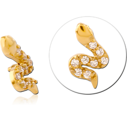 GOLD PVD COATED SURGICAL STEEL GRADE 316L JEWELED MICRO ATTACHMENT FOR 1.2MM INTERNALLY THREADED PINS