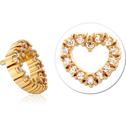 GOLD PVD COATED SURGICAL STEEL GRADE 316L JEWELED MICRO ATTACHMENT FOR 1.2MM INTERNALLY THREADED PINS