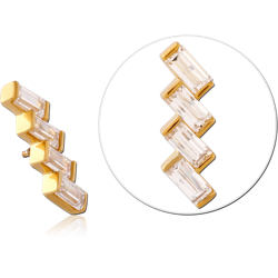 GOLD PVD COATED SURGICAL STEEL GRADE 316L JEWELED MICRO ATTACHMENT FOR 1.2MM INTERNALLY THREADED PINS