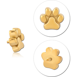GOLD PVD COATED SURGICAL STEEL GRADE 316L MICRO ATTACHMENT FOR 1.2MM INTERNALLY THREADED PINS - PLAIN ANIMAL PAW