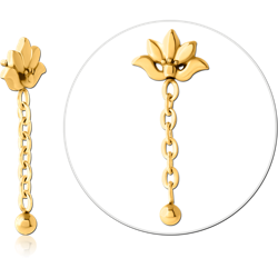 GOLD PVD COATED SURGICAL STEEL GRADE 316L MICRO ATTACHMENT FOR 1.2MM INTERNALLY THREADED PINS