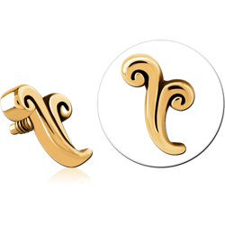 GOLD PVD COATED SURGICAL STEEL GRADE 316L MICRO ATTACHMENT FOR 1.2MM INTERNALLY THREADED PINS