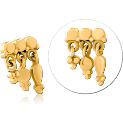 GOLD PVD COATED SURGICAL STEEL GRADE 316L MICRO ATTACHMENT FOR 1.2MM INTERNALLY THREADED PINS