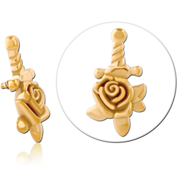 GOLD PVD COATED SURGICAL STEEL GRADE 316L MICRO ATTACHMENT FOR 1.2MM INTERNALLY THREADED PINS