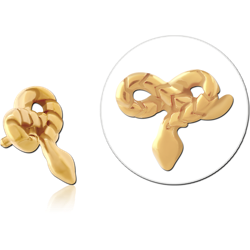 GOLD PVD COATED SURGICAL STEEL GRADE 316L MICRO ATTACHMENT FOR 1.2MM INTERNALLY THREADED PINS