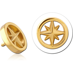 316L GOLD PVD COATED SURGICAL STEEL GRADE 316L INTERNAL ATTACHMENT COMPASS STAR