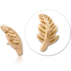 GOLD PVD COATED SURGICAL STEEL GRADE 316L MICRO ATTACHMENT FOR 1.2MM INTERNALLY THREADED PINS - LEAF