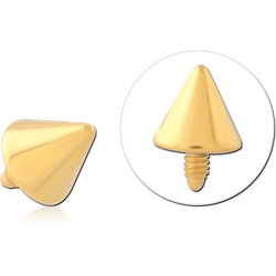 GOLD PVD COATED TITANIUM ALLOY CONE FOR 1.6MM INTERNALLY THREADED PINS