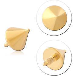 GOLD PVD COATED TITANIUM ALLOY MICRO CONE FOR 1.2MM INTERNALLY THREADED PINS