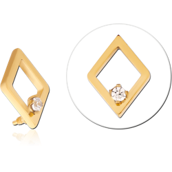 GOLD PVD COATED TITANIUM ALLOY MICRO JEWELED ATTACHMENT FOR 1.2MM INTERNALLY THREADED PINS