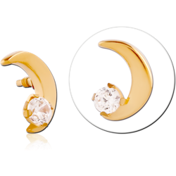 GOLD PVD COATED TITANIUM ALLOY MICRO JEWELED ATTACHMENT FOR 1.2MM INTERNALLY THREADED PINS