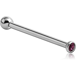 SURGICAL STEEL GRADE 316L INTERNALLY THREADED JEWELED BARBELL