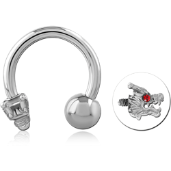 SURGICAL STEEL GRADE 316L ATTACHMENT INTERNALLY THREADED  FOR CIRCULAR BARBELL