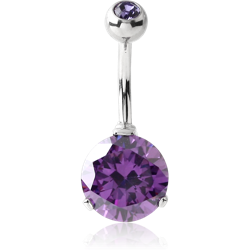 SURGICAL STEEL GRADE 316L INTERNALLY THREADED DOUBLE JEWELED ROUND 10 MM NAVEL BANANA