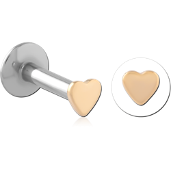 14 KARAT GOLD YELLOW JEWELED ATTACHMENT WITH SURGICAL STEEL INTERNALLY THREADED LABRET PIN
