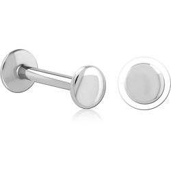 14 KARAT GOLD WHITE ATTACHMENT WITH SURGICAL STEEL INTERNALLY THREADED LABRET PIN