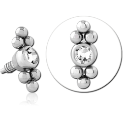 SURGICAL STEEL GRADE 316L JEWELED MICRO ATTACHMENT INTERNALLY THREADED PINS