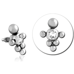 SURGICAL STEEL GRADE 316L JEWELED MICRO ATTACHMENT INTERNALLY THREADED PINS