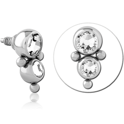 SURGICAL STEEL GRADE 316L JEWELED MICRO ATTACHMENT INTERNALLY THREADED PINS