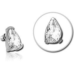 SURGICAL STEEL GRADE 316L JEWELED ATTACHMENT FOR 1.6MM INTERNALLY THREADED PINS - DROP